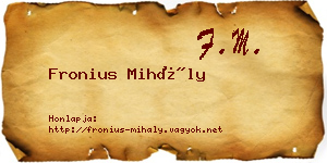 Fronius Mihály névjegykártya