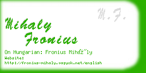 mihaly fronius business card